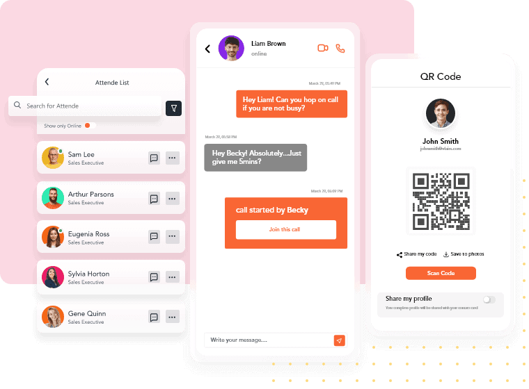 Mobile app used for attendee networking