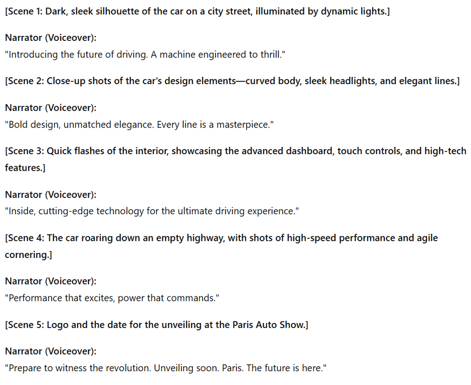 Script generated by AI in events