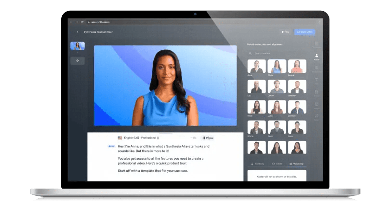Synthesia AI video generator image